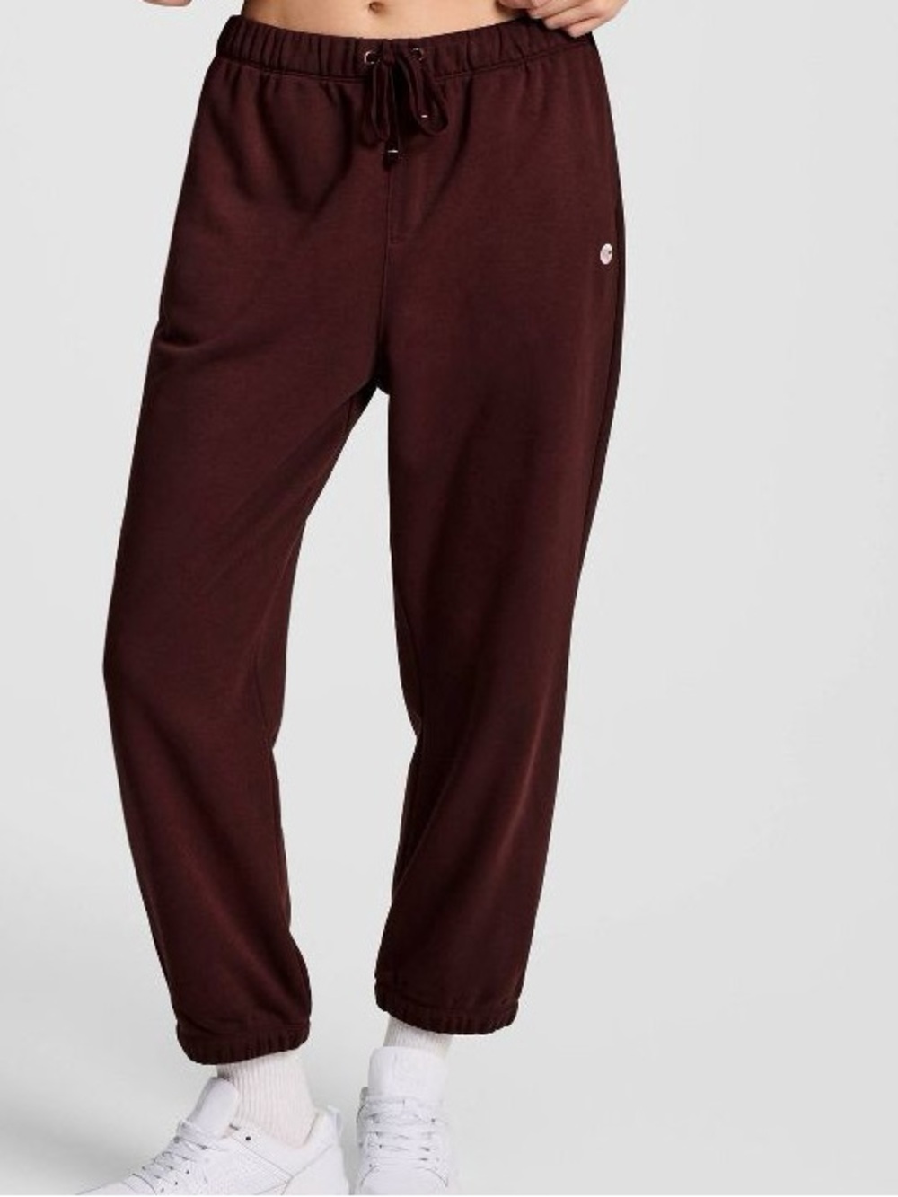 Champion Maroon High-Rise Cropped French Terry Sweatpants Size L